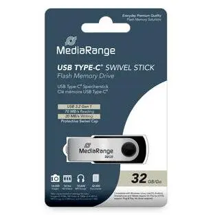 MediaRange Stick USB MediaRange MR1952, USB 3.2 Gen 1, Type-C, 32GB, Negru-Argintiu