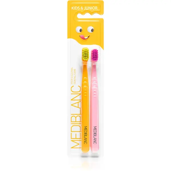 MEDIBLANC KIDS & JUNIOR Ultra Soft periuta de dinti pentru copii ultra moale Orange, Pink 2 buc