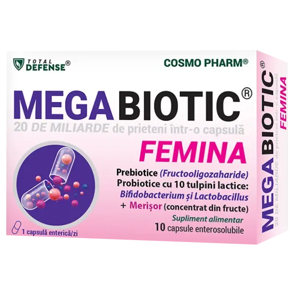 MEGA BIOTIC FEMINA - probiotic complex femei x 10 capsule, Cosmo Pharm