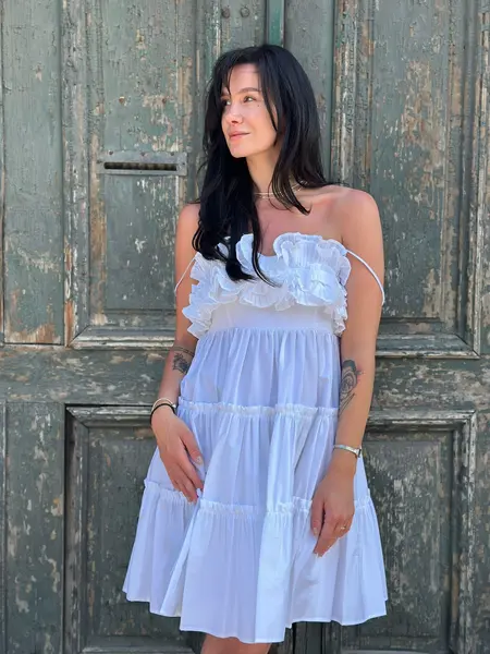 MeiMeij Rochie Albă 100% bumbac - 36 IT