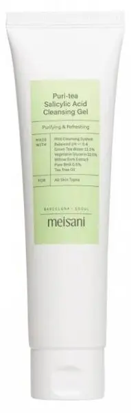 Meisani Gel de curățare facială cu acid salicilic Puri-Tea, 150 ml