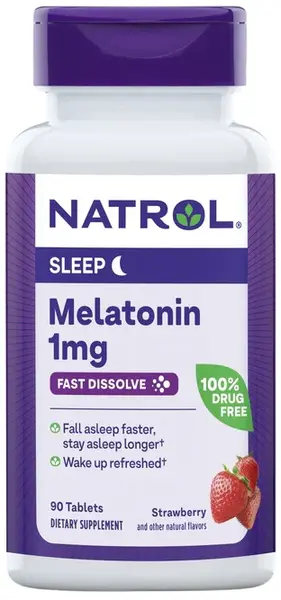 Melatonin Fast Dissolve, 1 mg, 90 tablete, Natrol