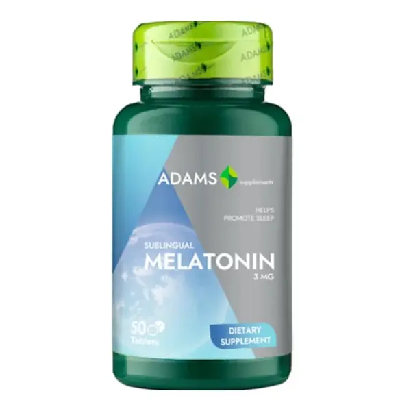 Melatonina sublingual, 50 tablete, Adams