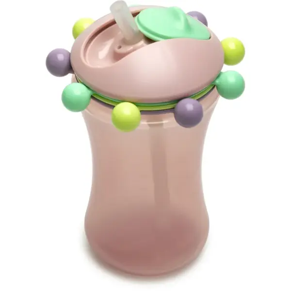 Melii Abacus Straw Sippy Cup ceasca cu pai Pink 340 ml