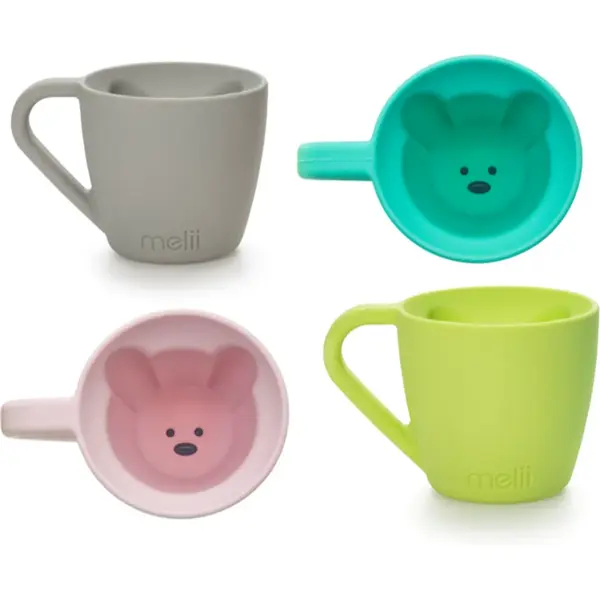 Melii Silicone Bear Mug ceasca Blue & Mint 2x145 ml