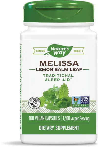 Melissa Lemon Balm Leaf, 500 mg, 100 capsule, Nature's Way