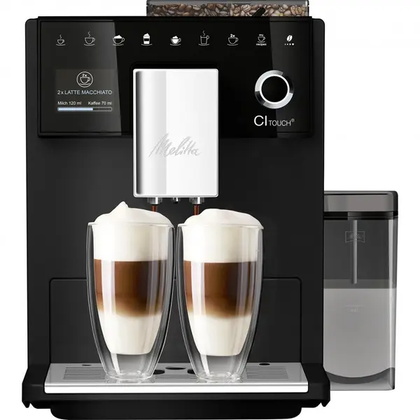 MELITTA Espressor Automat Melitta F630-112, 1400 W, 15 bari, Cappuccino, Americano, Latte, 1.8 L, Negru