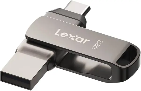 Memorie flash Lexar JumpDrive - D400, 128GB, USB-A/C 3.1, argintiu