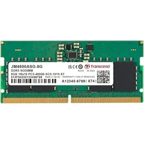 Memorie laptop SO-DIMM Transcend JetRam 8GB, DDR5-4800MHz, CL40