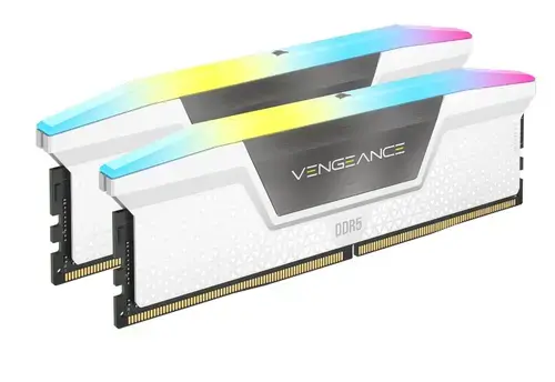 Memorie RAM Corsai VENGEANCE RGB, DDR5, 16GB, KIT 2x8GB, 5200MT/s, C40, 1.25V, XMP&EXPO, Alb