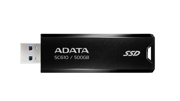 Memorie USB 3.2 Gen2, capacitate 500GB, viteza pana la 550MBps, Adata SC610-500G-CBK/RD