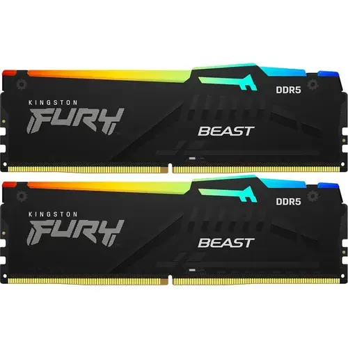 Memorii Kingston FURY Beast RGB 64GB (2 x 32 GB)DDR5 6000MHz CL36 Dual Channel Kit