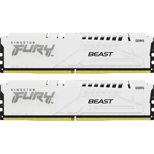 Memorii Kingston FURY Beast White, 32 GB (2x16GB), DDR5, 6000 MHz, CL30, EXPO