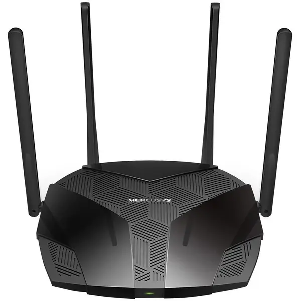 MERCUSYS Router Wireless Mercusys MR70X Wi-Fi 6 Dual-Band Gigabit AX1800, OFDMA, MU-MIMO, Beamforming, Control Parental, WPA3, QoS, Mod Access Point, IPv6, Suport VPN, Negru