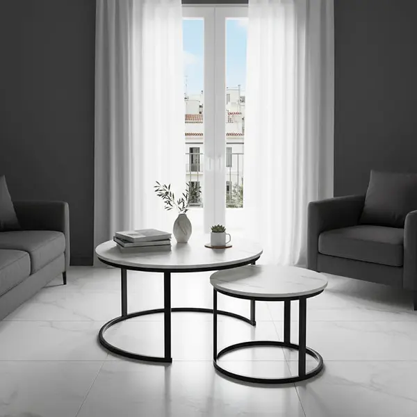 Mese de cafea Solme I, Set 2 piese, 80x80x45 cm