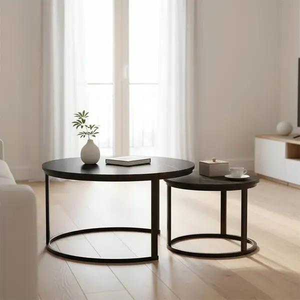 Mese de cafea Solme I, Set 2 piese, 80x80x45 cm