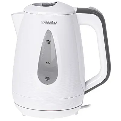 Mesko Fierbator Electric Mesko, model MS1261, 1,7 L, 2200 W, cu filtru pentru calcar, Alb-Gri