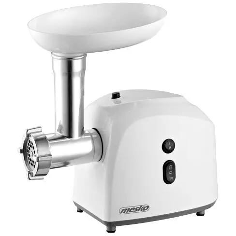 Mesko Masina de tocat carne Mesko MS 4805, Putere 600W, Bol, Sita de marime medie, Sita pentru tocat, Sita pentru mac, Piston, Masina de umplut carnati, Alb