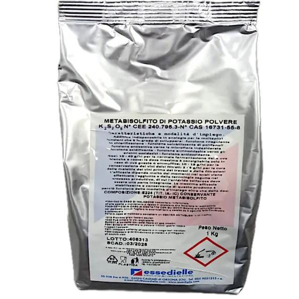 Metabisulfit de Potasiu 1 kg, conservant alimentar pentru vin, Essedielle - Default Title