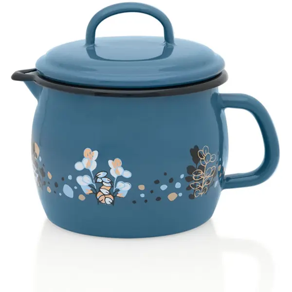 Metalac Cana 1.3l cu cioc si capac Cooking Delight Metalac email/12cm/1.3l