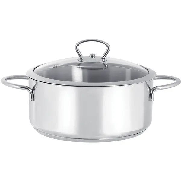 Metalac Cratita 1.4l cu capac din sticla Kulinaria Metalac inox/16cm/1.4l