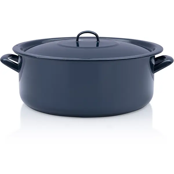 Metalac Cratita 15l cu capac Teget Finska Metalac email/36cm/15l