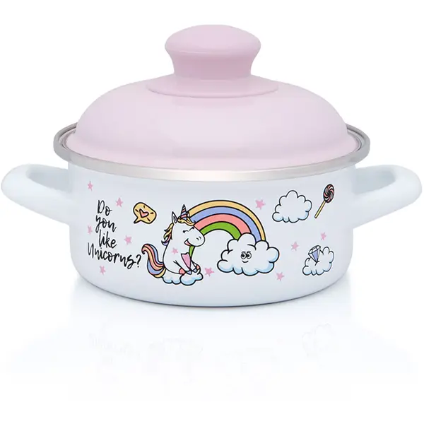 Metalac Cratita 1l cu capac Unicorn Metalac email/14cm/1l