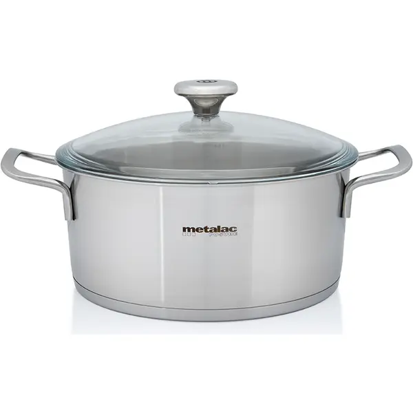 Metalac Cratita 4.4l cu capac din sticla Santino Metalac inox/24cm/4.4l