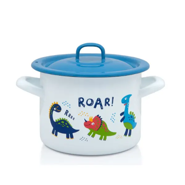 Metalac Oala 1.5l cu capac Dino Metalac email/14cm/1.5l