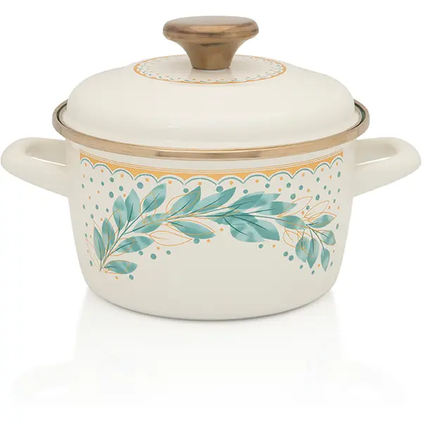 Metalac Oala 1.9l cu capac Green Line Metalac email/16cm/1.9l