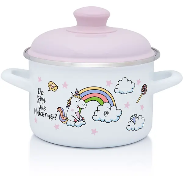Metalac Oala 2l cu capac Unicorn Metalac email/16cm/2l