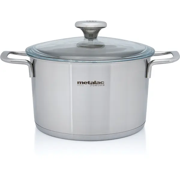 Metalac Oala 3.5l cu capac din sticla Santino Metalac inox/20cm/3.5l