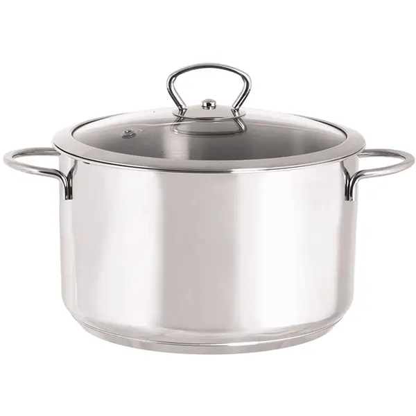 Metalac Oala 6l cu capac din sticla Kulinaria Metalac inox/24cm/6l