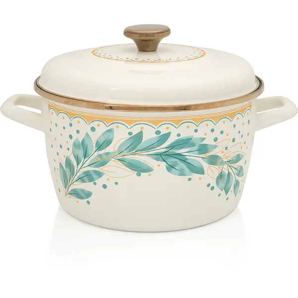 Metalac Oala 6l cu capac Green Line Metalac email/24cm/6l