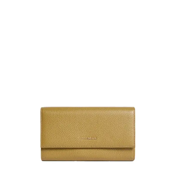 Metallic large grained leather seagrass