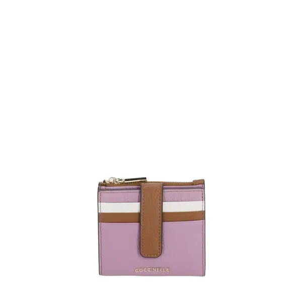 Metallic medium tricolor wallet jellyfish + cognac + pearl