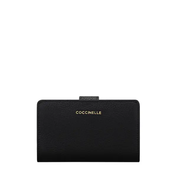Metallic soft m compact wallet noir