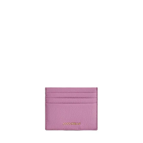 Metallic soft small holder grained leather jellyfish
