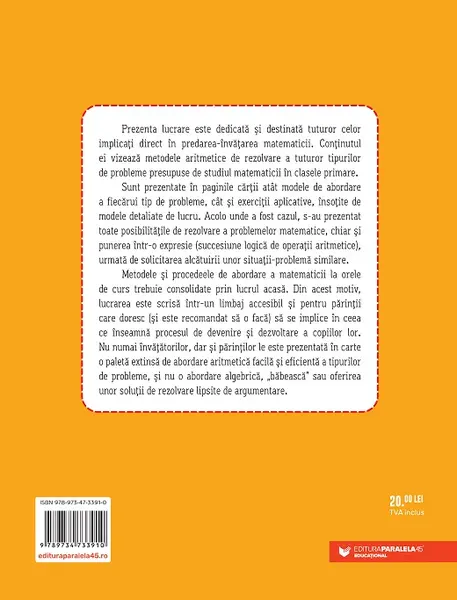 Metode aritmetice de rezolvare a problemelor la clasele mici | Florian Berechet, Daniela Berechet