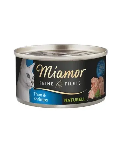 MIAMOR Feine Filets Naturell Tuna&Shrimps 80g ton si creveti in sos propriu, hrana pisica