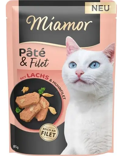 MIAMOR Pate and Filet with Salmon pate cu file de somon pentru pisici 85 g