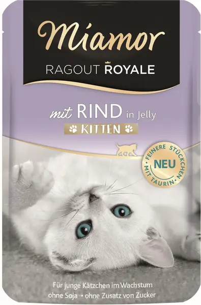 MIAMOR Ragout Plic KITTEN, Vită în gelatină 100g