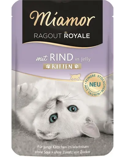 MIAMOR Ragout Royale in Jelly Beef Kitten plic in aspic pentru pisoi 100 g cu vita