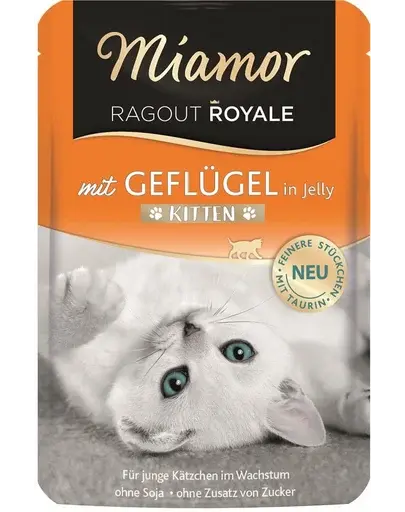 MIAMOR Ragout Royale in Jelly Poultry Kitten plic hrana pentru pisoi 100 g pasare in aspic
