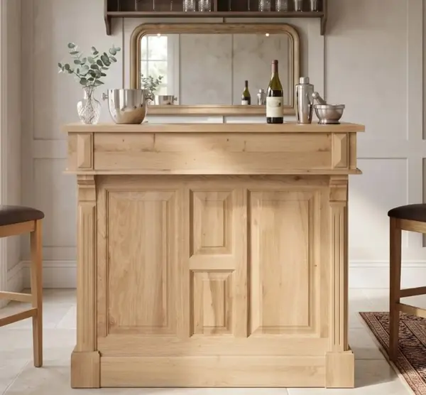 Mic mobilier cafenea 120 stejar, blat stejar cu finisaj Lacuit