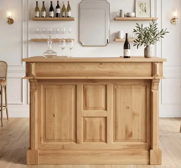 Mic mobilier cafenea 140 stejar, cu blat stejar cu finisaj Lacuit