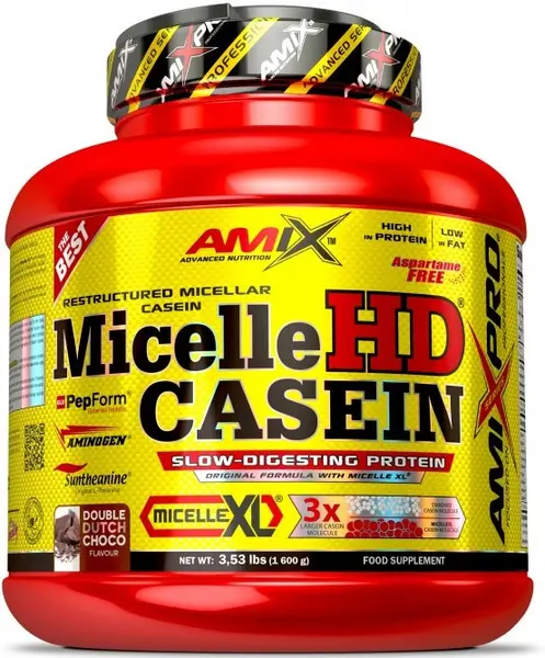 Micelle HD Casein, Iaurt franțuzesc cu căpșună, 1.6 kg, Amix