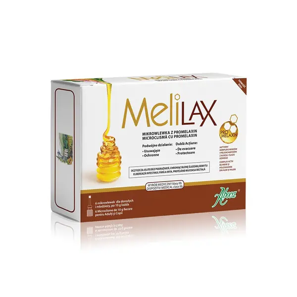 Microclismă cu Promelaxin pentru adulți MeliLax, 6 bucăți, Aboca