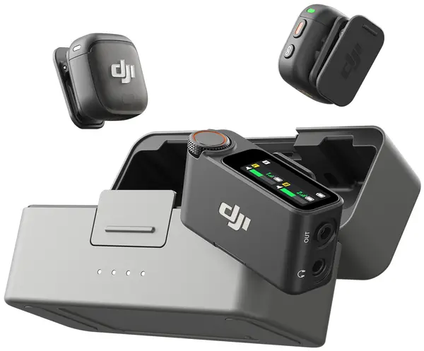 Microfon DJI - Mic 3, 2 TX + 1 RX + Charging Case, negru