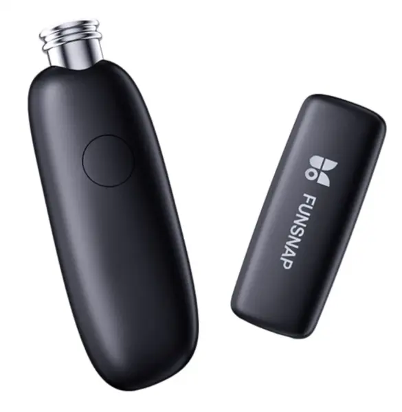 Microfon lavaliera wireless Funsnap Mic Tok Lighting, Black, Captare sunet 360 , Reducere zgomot, Compatibilitate: iPhone, iPad, Android, DSLR, PC, Utilizare: Vlogging, Scoala Online, Live streaming,